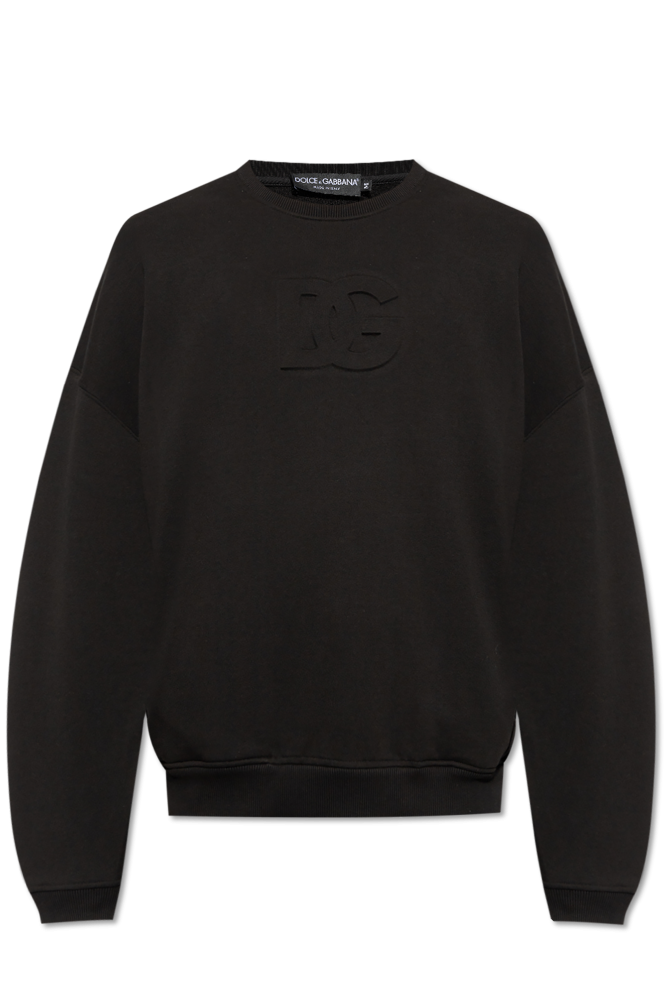 Schwarz Sweatshirt mit erhabenem Logo Dolce & Gabbana